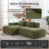 LVHOM Ecksofa 2 Sitzer, Modulares Sofa 235 cm breit, L-Form Sofa mit 2 Kissen, Schlafsofa aus Cordstoff, kein Aufbau erforderlich, Hellgrün Bild 4