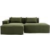 LVHOM Ecksofa 2 Sitzer, Modulares Sofa 235 cm breit, L-Form Sofa mit 2 Kissen, Schlafsofa aus Cordstoff, kein Aufbau erforderlich, Hellgrün Bild 2