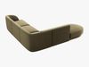 Micadoni 6-Sitzer Ecke links Sofa Miley | Beinfarbe Black Plastic, Grün, Samt Bild 3