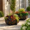 HTI-Living Pflanzkübel Pflanzkübel Fass 2er-Set Nessa (Set, 2 St, 2 Pflanzkübel), Pflanzkasten Blumenkasten Bild 3