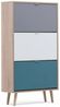 Finori Cuba 42 Schuhkipper, Dekor Sonoma Eiche / Tricolor | Schuhkipper für Flur | Maß: B x H x T ca. 70 x 125 x 24 cm | Schuhkipper mit 3 Klappen Bild 3