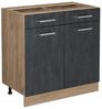 Küchenunterschrank R-Line Schwarz Beton 80 cm ohne Arbeitsplatte Vicco Bild 5