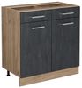 Küchenunterschrank R-Line Schwarz Beton 80 cm ohne Arbeitsplatte Vicco Bild 4