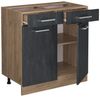 Küchenunterschrank R-Line Schwarz Beton 80 cm ohne Arbeitsplatte Vicco Bild 3