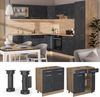 Küchenunterschrank R-Line Schwarz Beton 80 cm ohne Arbeitsplatte Vicco Bild 2
