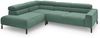 KAWOLA Sofa DELIA Ecksofa Feincord grün mit motorischem Sitzvorzug Recamiere links 74 x 219 x 276 cm Bild 3