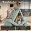 Bellabino 'Nile' Spielsofa mit Kissen und Armlehnen, 8-tlg, Cord, türkis, faltbare Kindercouch, abnehmbarer & waschbarer Bezug, Kindersofa aus Schaumstoff Bild 3