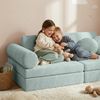 Bellabino 'Nile' Spielsofa mit Kissen und Armlehnen, 8-tlg, Cord, türkis, faltbare Kindercouch, abnehmbarer & waschbarer Bezug, Kindersofa aus Schaumstoff Bild 2