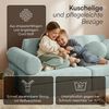Bellabino 'Nile' Spielsofa mit Kissen und Armlehnen, 8-tlg, Cord, türkis, faltbare Kindercouch, abnehmbarer & waschbarer Bezug, Kindersofa aus Schaumstoff Bild 5