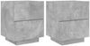 vidaXL Nachttische mit LED-Leuchten 2 Stk. Betongrau Holzwerkstoff 836742 Bild 2