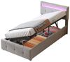 REDOM Polsterbett Einzelbett Kinderbett Jugendbett, Polsterbett 90*200cm (mit LED-Beleuchtung, hydraulischem Stauraum und verstellbarem Kopfteil, 90 x 200 cm), ohne Matratze Bild 4