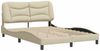 vidaXL Bettgestell ohne Matratze "Hvar" Creme 140x190 cm Stoff 3207770 Bild 3