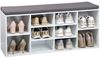 KESPER 9230713 Schuhschrank mit Sitzkissen, weiß/grau, 103,5 x 29,5 x 48 cm Bild 1