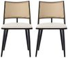 Flieks Esszimmerstuhl (Set, 2 St), 2er Set Polsterstühle mit Rattan-Rückenlehne Kunstleder, Metallbeine Bild 1
