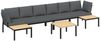 vidaXL 5-tlg. Garten-Sofagarnitur mit Kissen Schwarz Aluminium 3283693 Bild 2