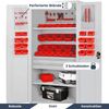 Werkzeugschrank mit Lochwand AESO - Mit Schubladen, Abschließbar | Metallschrank mit Werkzeugwand Werkstattschrank Perforierte Rückwand, 185x92x50cm Grau Bild 4