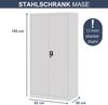 Werkzeugschrank mit Lochwand AESO - Mit Schubladen, Abschließbar | Metallschrank mit Werkzeugwand Werkstattschrank Perforierte Rückwand, 185x92x50cm Grau Bild 2