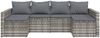 2-tlg. Garten-Lounge-Set | Gartenmöbel-Set mit Kissen Grau Poly Rattan Bild 4
