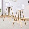 2er-Set Barhocker mit transparentem Lehnen,Goldgestell Hochstuhl für Café Wohnzimmer und Thekenbereich, Bild 2