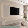 Planetmöbel TV-Schrank West TV-Board, Fernsehtisch 300 cm lang, TV-Lowboard (für Fernseher bis 85 Zoll, TV Schrank viel Stauraum, sideboard hängend, Fernsehschrank 3x 100 x 30 x 37,5 cm) kaschmir Bild 4