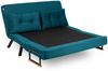 Dmora 2-Sitzer SchlafsofaCalvin, Verwandelbares Sofa, Lineare Stoffstruktur, Schlafsessel mit Stauraum, 133x78 h78 cm, Wassergrün Bild 4