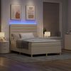 vidaXL LED Boxspringbett mit Matratze Creme 140 x 190 cm Stoff 3343024 Bild 5