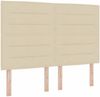 vidaXL LED Boxspringbett mit Matratze Creme 140 x 190 cm Stoff 3343024 Bild 2
