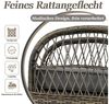 LVHOM Balkonset Outdoor-Loungeset, PE-Rattan Schaukelstuhl, (3-tlg. wetterfest, Gartenlounge-Set, Gartenbar-Set, Polstergarnitur, Schaukelsessel, 2 Sessel + Tisch, 160 kg Tragkraft, Hellbraun-Grau), Ergonomische Sitzschalen, Schnell trocknende Polster Bild 3