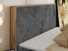 Doppelbett, Boxspringbett mit Bettkästen, Multipocket-Matratze und Topper, Set mit Kopfteil, Eiche Wotan Holzrahmen - WOOD CLASSIC - 140 x 200 cm - Grau Cord - H3 Bild 3