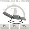 Home Nature Wohnkonzept Schaukelstuhl mit 5-fach verstellbarer Rückenlehne, Ergonomischer Relaxsessel, Lesesessel bis 160 kg, 104×56×93,5 cm, Kunstleder Hellgrau Bild 3