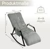 Home Nature Wohnkonzept Schaukelstuhl mit 5-fach verstellbarer Rückenlehne, Ergonomischer Relaxsessel, Lesesessel bis 160 kg, 104×56×93,5 cm, Kunstleder Hellgrau Bild 2