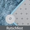 LuxusKollektion Hochflor-Teppich Zottelteppich Wohnzimmer Schlafzimmer Flur Blau 120x180cm Bild 3