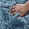 LuxusKollektion Hochflor-Teppich Zottelteppich Wohnzimmer Schlafzimmer Flur Blau 120x180cm Bild 2