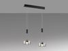 Fischer & Honsel 61095 LED Pendelleuchte Lavin 2-flammig sandschwarz Rauchglas Bild 3