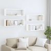 Würfelregal 4er Set, Bücherregal Weiß 80 x 15 x 26,5 cm Holzwerkstoff Bild 3