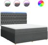 vidaXL Boxspringbett mit Matratze Dunkelgrau 180x200 cm Stoff 3294443 Bild 2