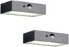 2er-Set Solar Wandleuchte außen mit Bewegungsmelder für Balkon wetterfest B 14cm Bild 2