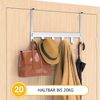 Elegear Kleiderhaken Türhaken türgarderobe zum einhängen Edelstahl kleiderhaken tür 6 Haken, Duschen, Wohnzimmer, Badzimmer, (1-St, 1), 40x22cm türgarderobe zum einhängen verstellbar für Türen,Badezimmer Bild 4