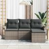 vidaXL Sofa Set mit Kissen 4 pcs Grau Poly-Rattan 3345309 Bild 3