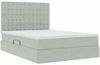 vidaXL Aufbewahrungsbett mit Matratze Hellgrau 140 x 200 cm Samt 3372153 Bild 5