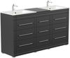 Stand Badmöbel Cosmo Modern SoftClose schwarz : Schwarz Bild 3
