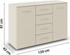 rauch Aditio Box, Kommode, 2-türig, 4 Schubladen, mit Softclose-Funktion, Farbe Beige, BxHxT 120x81x42cm Bild 4