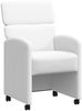 vidaXL Esszimmerstühle mit Rollen 2 pcs Weiß 58 x 65 x 98 cm 42017891 Bild 2