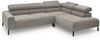 KAWOLA Sofa DELIA Ecksofa Feincord grau Recamiere rechts 74 x 219 x 276 cm Bild 5