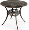 Runder Terrassen-Esstisch Bistrotisch aus Aluminiumguss mit Schirmloch Ø90 x 74 cm Braun Bild 2