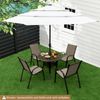 Runder Terrassen-Esstisch Bistrotisch aus Aluminiumguss mit Schirmloch Ø90 x 74 cm Braun Bild 3