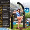 KESSER® Solar Gartendusche Solardusche Bogen mit Schutzhaube | warmes Wasser max. 60°C Pooldusche Camping | Regenduschkopf & Wasserhahn | Gartenschlauch-Anschluss Schwarz - 35 Liter Bild 2