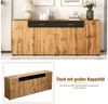 Merax Sideboard, Holz,Kommode in Eiche,Highboard,Anrichte,Breite: 208cm Bild 3