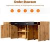 Merax Sideboard, Holz,Kommode in Eiche,Highboard,Anrichte,Breite: 208cm Bild 2