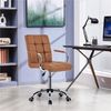 Yaheetech Bürostuhl ergonomischer Schreibtischstuhl Drehstuhl Drehocker Arbeitshocker mit abnehmbare Armlehnen Computerstuhl höhenverstellbar aus Kunstleder Retro-Brown Bild 2